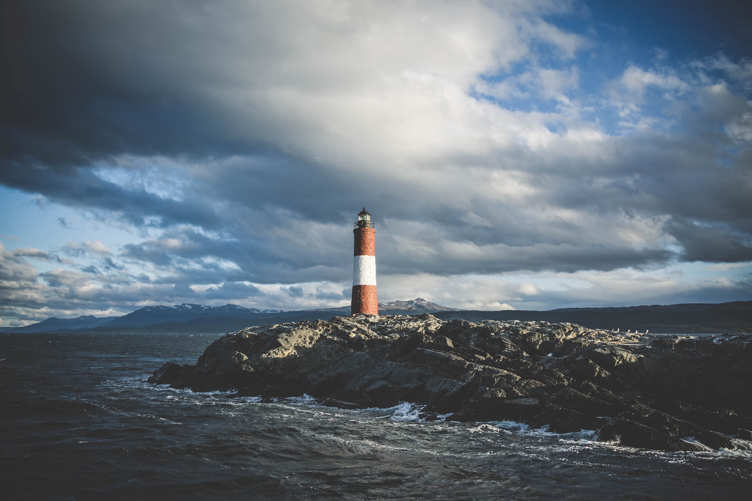 Faro les Eclaireurs en el Canal de Beagle, Ushuaia, Tierra de Fuego, Argentina