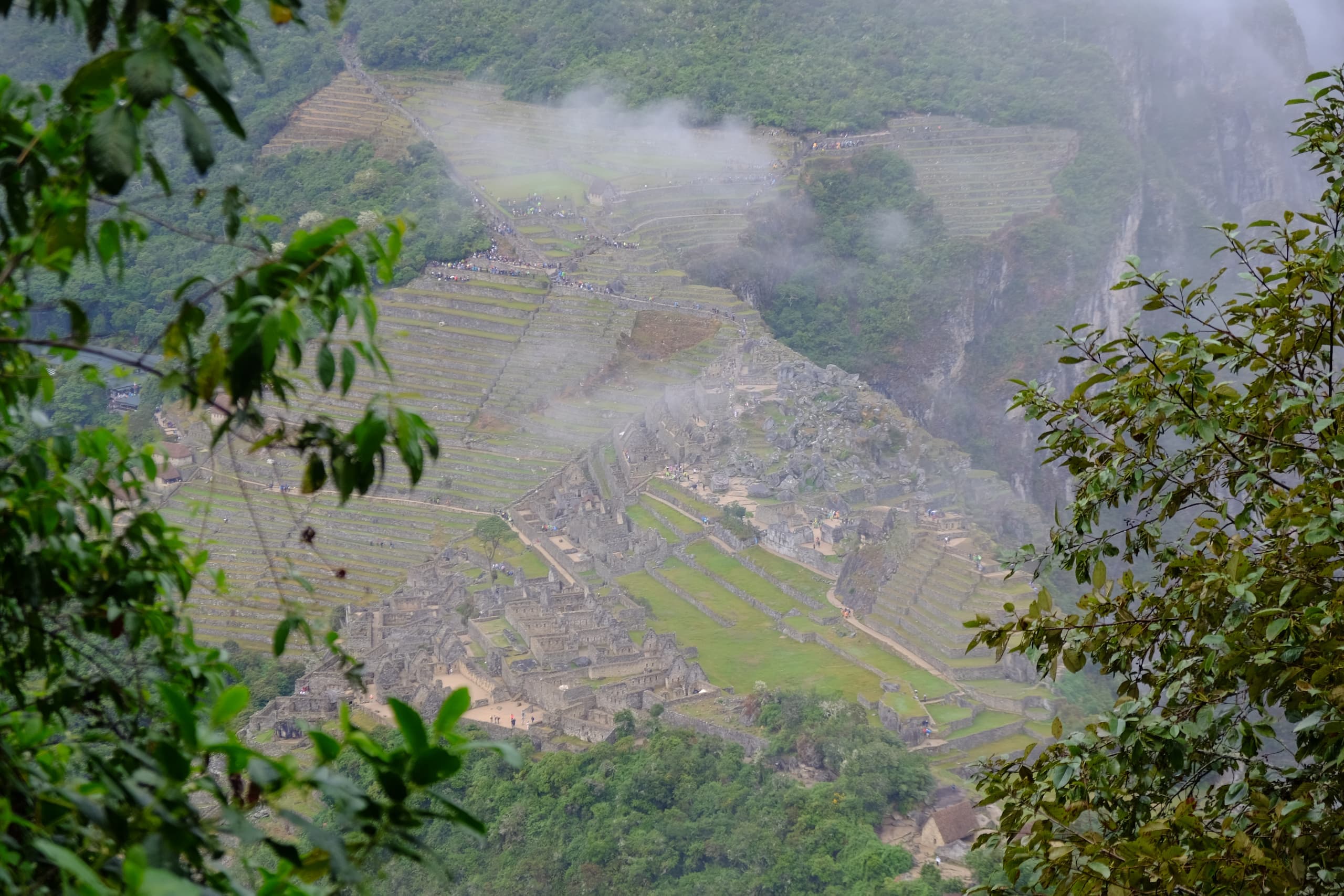 Machu Picchu desde Huayna Picchu, ciudadela inca, Perú